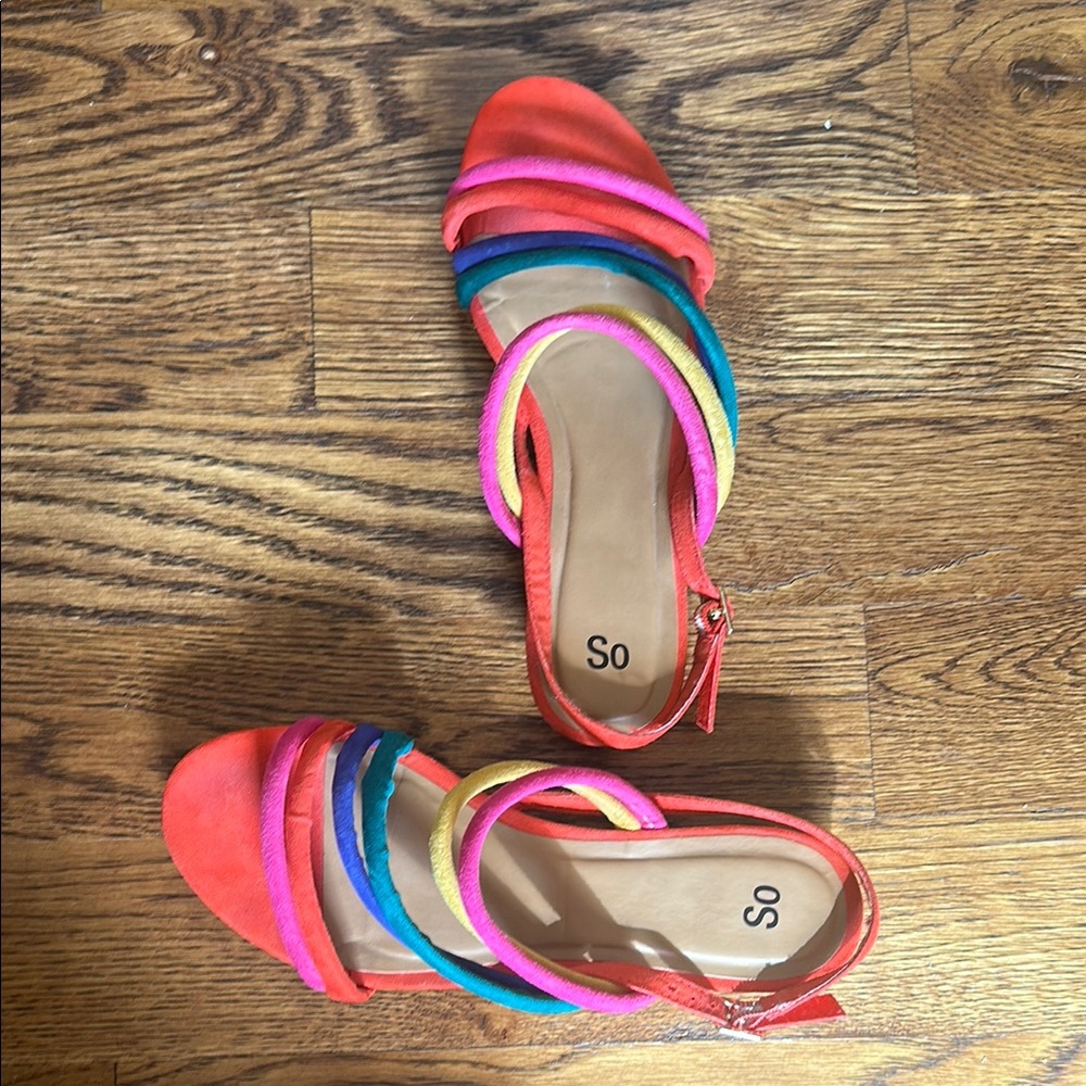 SO Women's Multicolor Strappy Sandals